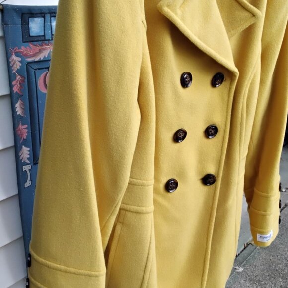 St John's Bay (JCP) Women's Cashmere Blend Peacoat 2X NWT Gold Narcissus - Picture 1 of 12